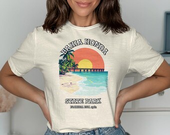 Bahia Honda State Park T-Shirt: Retro Sunset Beach Graphic