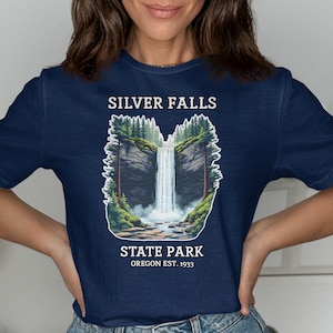 Silver Falls State Park T-Shirt, Oregon Est. 1933, Nature Waterfall Graphic Tee, Outdoor Adventure Shirt, Cascade Falls Design