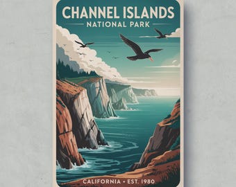 チャネル諸島国立公園のポスター：ヴィンテージカリフォルニア旅行アートプリント