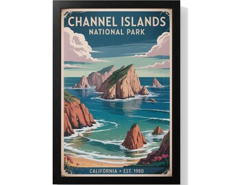Channel-Islands Nationalpark Poster: Vintage Küstenmalerei aus Kalifornien