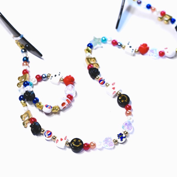 Charmed and Beaded Glasses Strap - Grateful Dead Themed