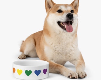 Rainbow Heart Pet Bowl