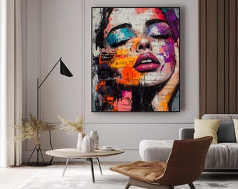 Colorful Female Portrait Art: Inspirational Woman Painting