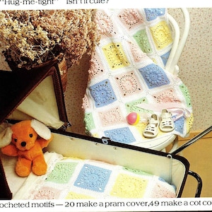 Vtg Patons 649 Muster 9 und 10. Babys Bolero und Kinderwagendecke. Aus 4 lagigem Federweiche oder patonyl. Vintage Strickanleitung im PDF Format.