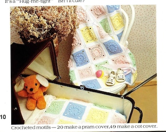 Vtg Patons 649 Patterns 9 e 10. Bolero e coperta per carrozzina per neonati. Da 4 Ply feathersoft o patonyl. Pattern di maglia vintage in formato PDF.