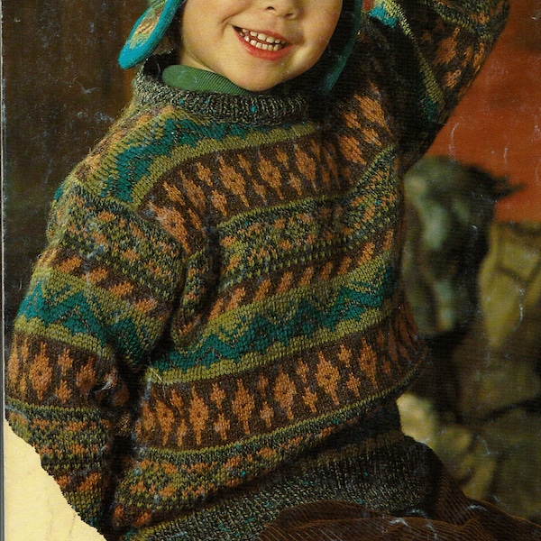 Vintage Phildar Knitting Pattern, circa 1991. Pattern for Boys Knitted Jumper / Pullover. Pattern is by Instant Download In PDF format.