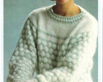 Maglione lavorato a maglia vintage Capricorno B324 da donna x 2. Con lavorazione a maglia voluminosa Capricorno. Modello vintage in formato PDF.