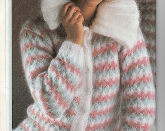 Vtg '83 Capricorn B324 Cardigan e gilet da donna in maglia. Con lavorazione a maglia Capricorn Bulky. Modello di maglia vintage in formato PDF.