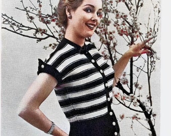 Libro di modelli Vintage Lincoln 737. Modello per maglia da donna per il libro di uncinetto "DAPHNE". Download immediato in formato PDF.