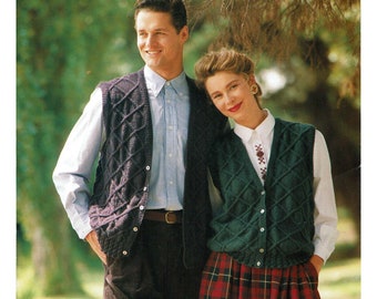 Libro di modelli Vintage Panda anni '80 PG7. Gilet in maglia da donna e da uomo X 7. Modelli di maglia vintage in formato PDF.