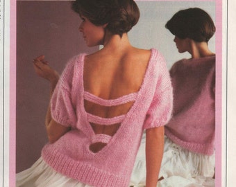 Maglione lavorato a maglia da donna Vtg '83 Capricorn B324 x 2. Con lavorazione a maglia Capricorn Bulky e Fantasy 8 ply. Modello per lavorare a maglia in formato PDF.