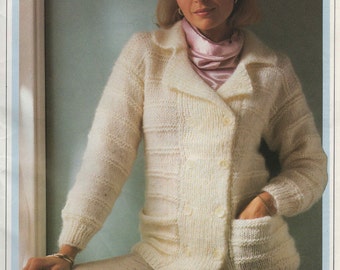 Gilet e giacca da donna in maglia Fair Isle Capricorn B324, vintage '83. Realizzati in maglia grossa Capricorn e maglia Fantasy 8ply. Schema per maglia in formato PDF.