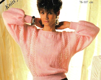 3 gomitoli di maglia di Robin. Rapido e semplice. Maglione da donna. Modello maglia vintage in formato PDF.