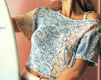 Vintage Patons 756 - Modelli 5 e 7. Modelli di maglieria da donna. Con Kandy Kotton, 7ply Cottontop, Focus on Linen. Formato PDF.