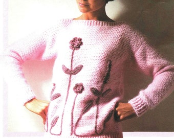 Maglione lavorato a maglia vintage Capricorno B324 da donna, 2 pezzi, stile '83. Con fantasia Capricorno a 8 fili. Schema per maglia vintage in formato PDF.