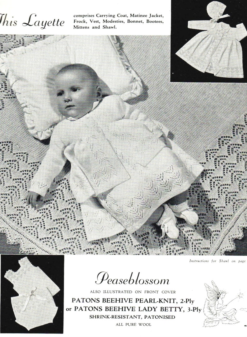 Layette Pattern Patons BABY