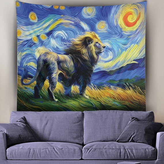 Space lion tapestry hotsell
