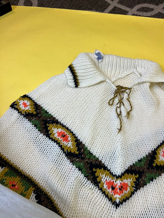 vintage Sears 60s/70s knit poncho - image 3