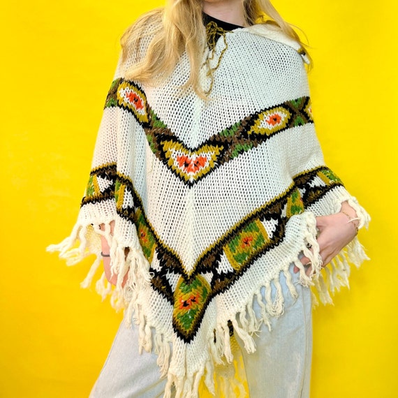 vintage Sears 60s/70s knit poncho - image 5