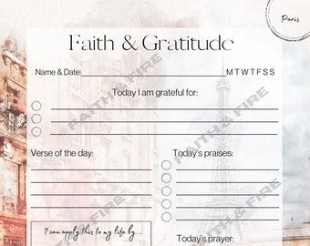 Faith & Gratitude Journaling PDF - Paris Themed