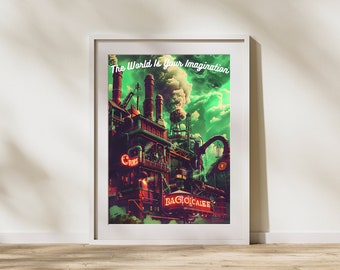 Charlie and the Chocolate Factory Poster | Retro Wall Art | Vintage Movie Poster | Movie Room Decor