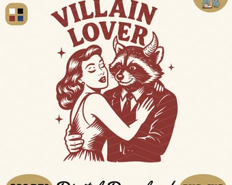 Villain Lover SVG PNG: Retro Bookish Art Design