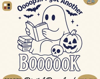 Spooky Book Club SVG PNG: Geister Lesezeichen Design (Digitaler Download