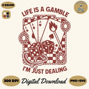 Life is a Gamble PNG Svg, Retro Turquoise Western Sublimation, Country PNG, Wild West Gifts, Retro Cowboy Png, Digital Download PNG, Sticker