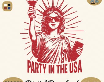 SVG retro del 4 de julio: Diseño de la Fiesta de la Libertad (Descarga digital)