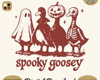 Halloween-ontwerp Spooky Goose: skeletgans SVG-png
