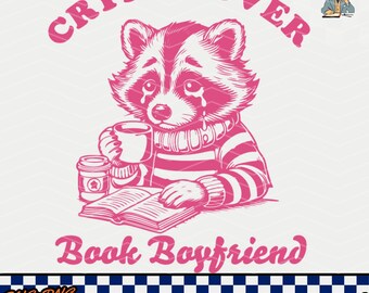 Crying Over Book Boyfriends SVG: Retro Bookish Design (Digital Download)