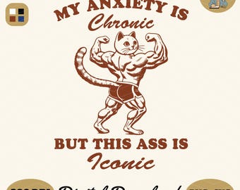 Funny Cat Sarcastic Design: Mental Health SVG PNG (Digital Download)