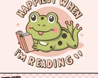 Happiest When I'm Reading SVG: Book Lover Artsy Design (Digital Download)