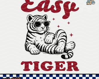 Trendy Tiger Graphic: Easy Tiger PNG SVG Files (Digital Download)