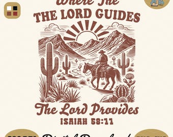 Christian Western Desert Design: Bible Verse PNG SVG (Digital Download)