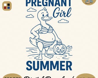 Funny Pregnant Goose SVG: Summer Maternity PNG (Digital Download)