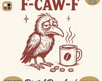 Funny Gothic Crow Design: F-Caw-F PNG SVG for Shirts (Digital Download