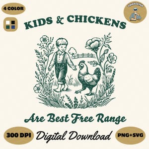 Home Sweet Homestead SVG: Kids & Chickens Design (Digital Download)