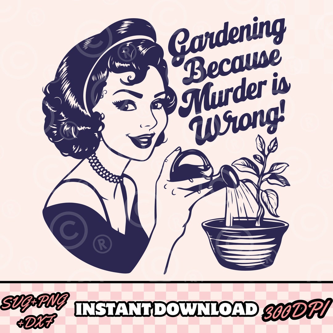 Gardening Because Murder is Wrong Targa in latta vintage divertente regalo per donne – Targa in metallo retrò, divertente cartello da bar 30,5 x 20,3 cm