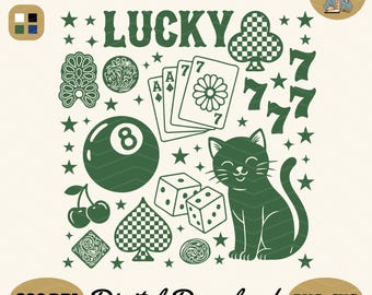 Feeling Lucky Western Design: Turquoise Collage PNG SVG (Digital Download