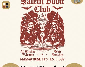 Witchy Book Club PNG SVG: Spooky Halloween Reader Design