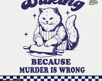 Baking Cat SVG: Funny Retro Design (PNG, DXF)