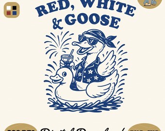 Red White Goose 4th of July PNG: Patriotic Goose (Digital Download)