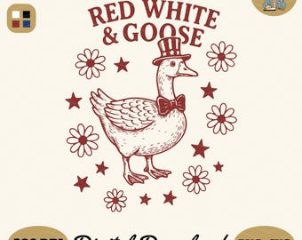 Red White Goose 4th of July PNG: Patriotic Goose Design (Digital Download)