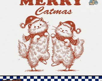 Merry Catmas SVG PNG, Funny Christmas Cat Design (Digital Download)