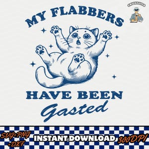 Funny Cat Shirt Design: My Flabbers Have Been Gasted (SVG PNG DXF)