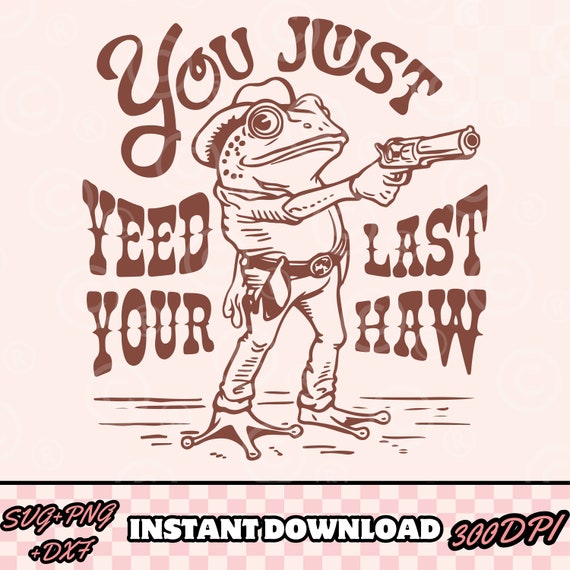 Cowboy Frog SVG PNG: Trendy Country Design (Digital Files)