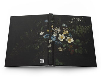 Spray of Flowers and Ferns, Titian Ramsey Peale (Reversed); Hardcover, lined notebook, mood journal, therapy journal, aesthetic notebook