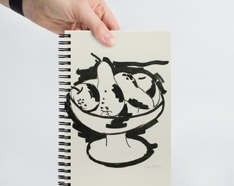 Bowl of Fruit, Marsden Hartley; Spiral notebook dotted notebook for budgeting notebook for bullet journal, anxiety journal, therapy journal