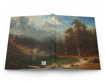 Mount Corcoran, Albert Bierstadt; Hardcover, lined journal, therapy journal, bullet journal, mood notebook, anxiety notebook